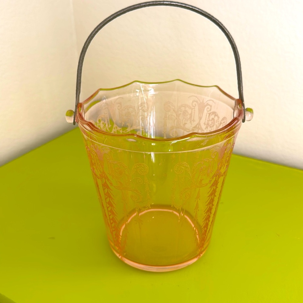 Depression glass ice bucket